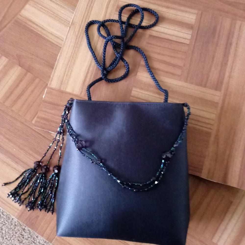 Guerlain ParisTassel Beaded Navy Evening Bag